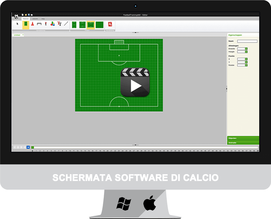 schermata di calcio software